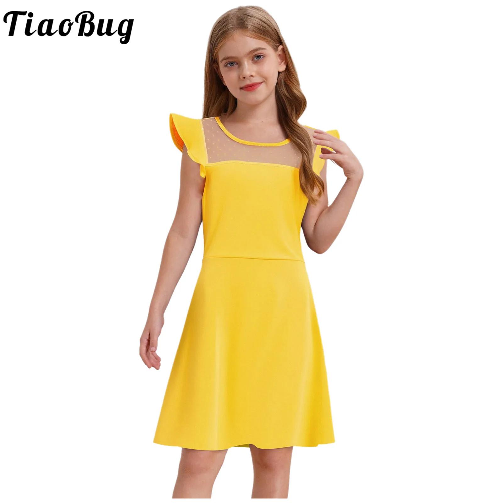 Summer Clothing Teens - Teen Girls Summer Dress Ruffle Sleeves