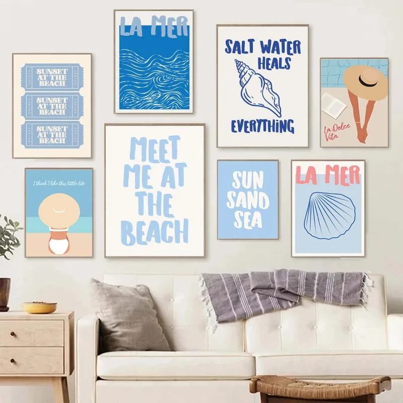 Summer Quotes - 1pc framelessSeashells Meet Me At The
