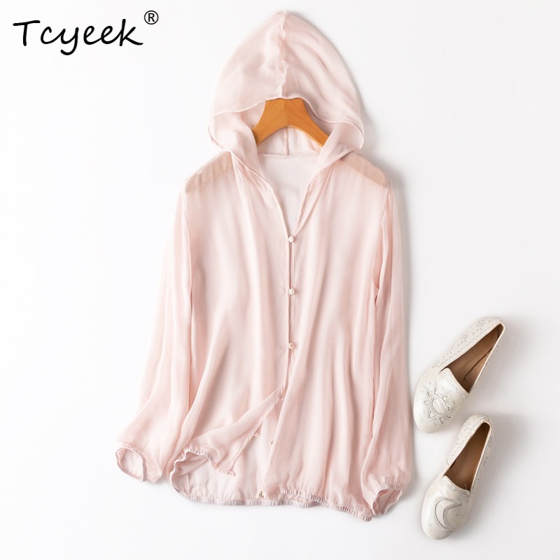 Summer Clothing Tops - Tcyeek 100% Real Mulberry Silk Woman