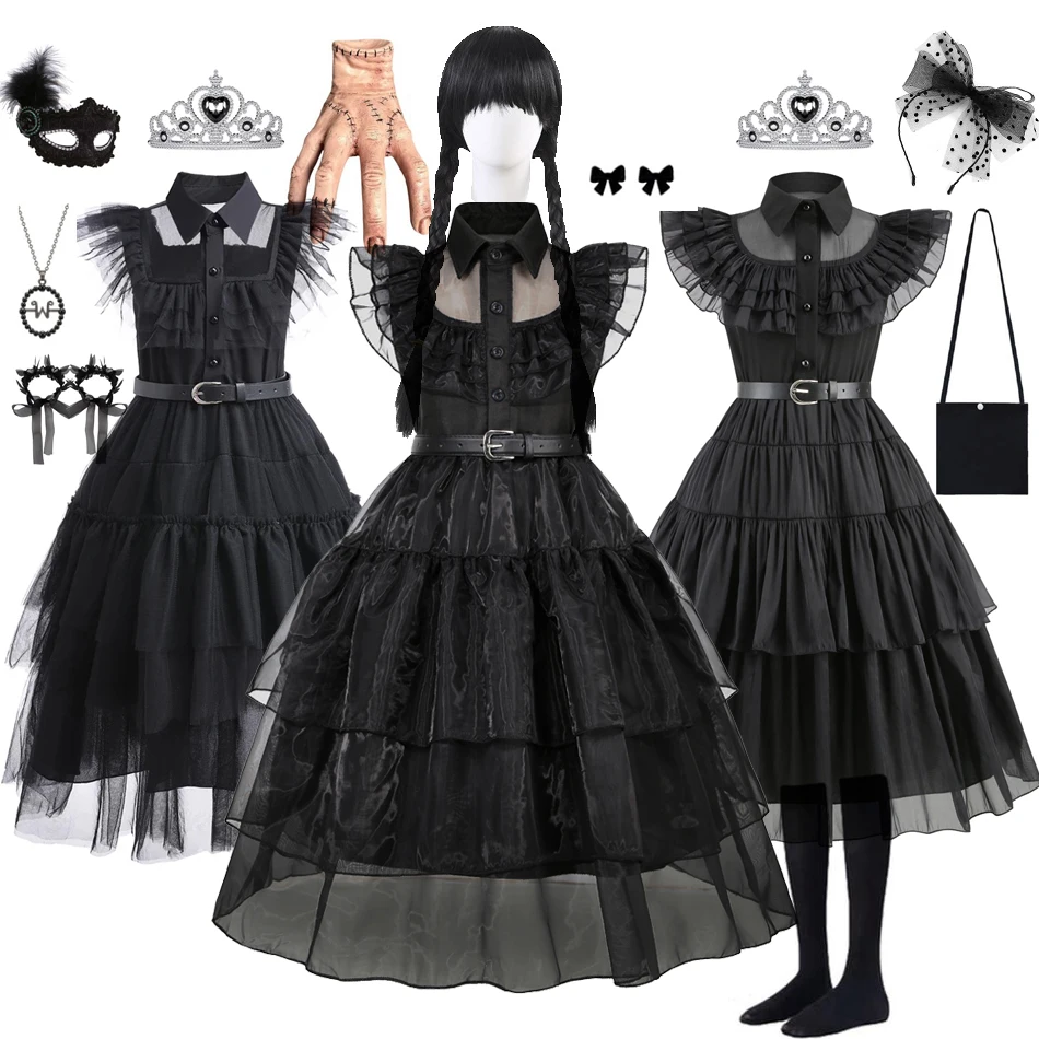 Summer Clothing Teens - Black Costumes Dress for Girls Gothic