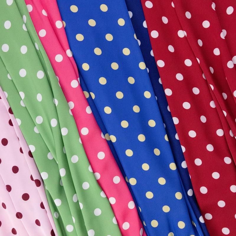 Colorful Polka Dot Satin Chiff - Soft Summer Yellow Clothing review and price