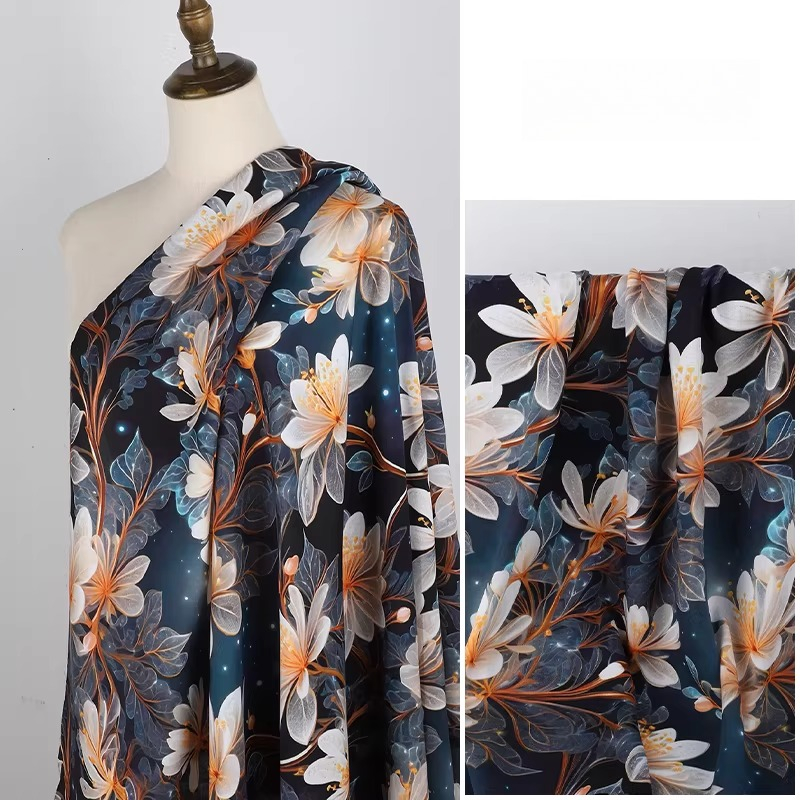 3D Printed Flower Rayon Fabric - Soft Summer Yellow Clothing review and price