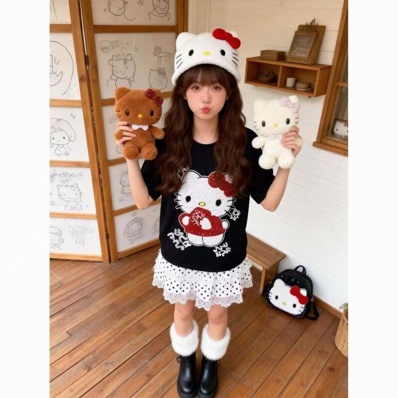 Cute Short-Sleeved Hello Kitty - Summer Clothing Petite review and price