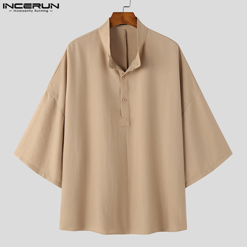 INCERUN Men Shirt Solid Color  - Summer Clothing Colors 2026 review and price