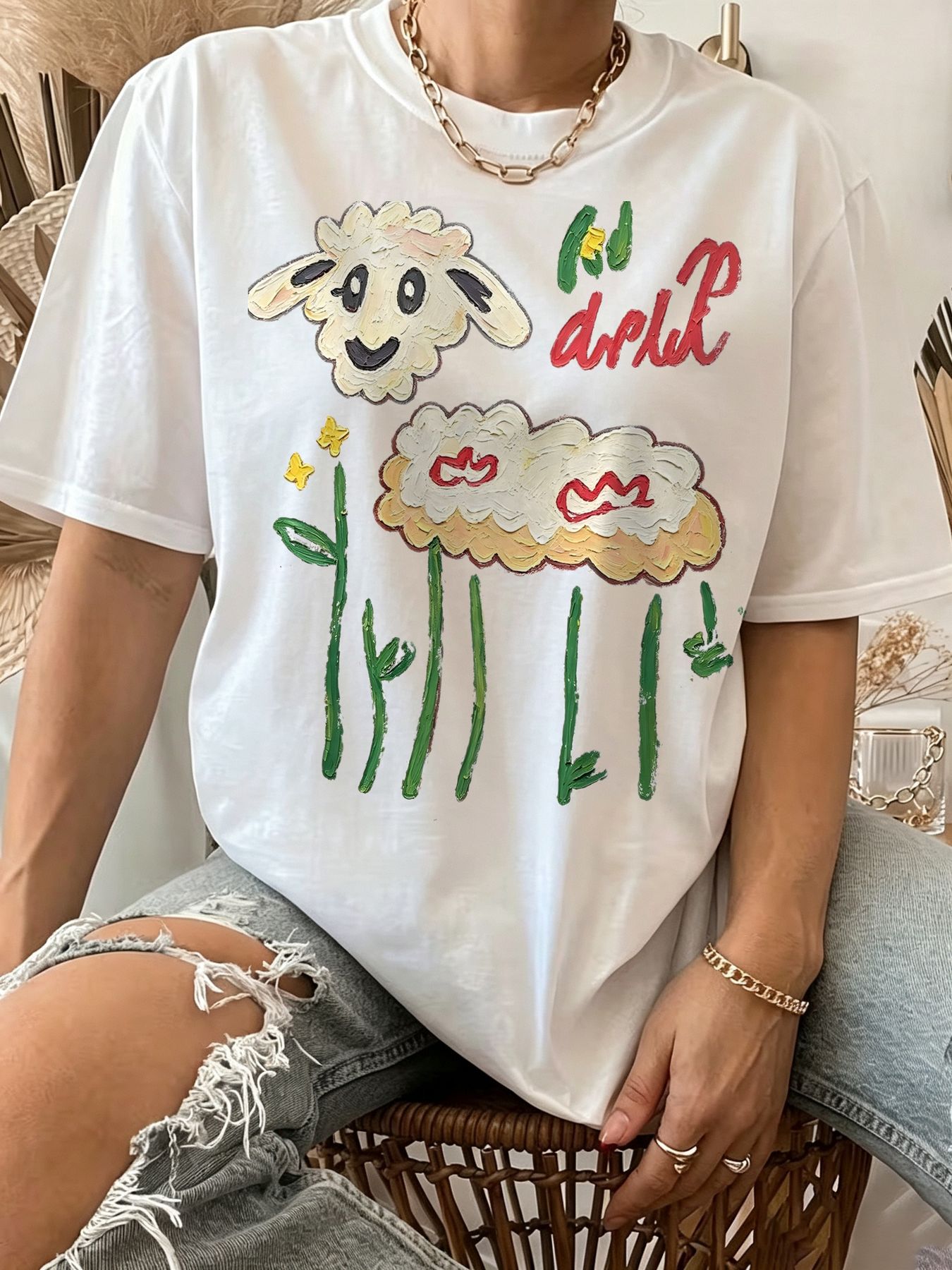 kawaii Dachshund Print T-shirt - Summer Clothing Tops review and price
