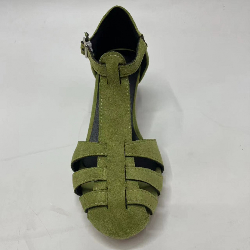 Women's Green Suede Kitten Hee - Summer Clothing Office review and price
