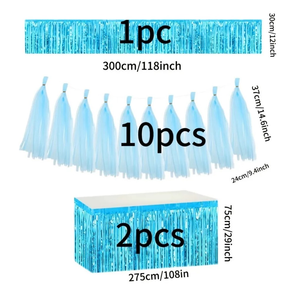 13Pcs Light Blue Foil Fringe T - Summer Clothing Banner review and price