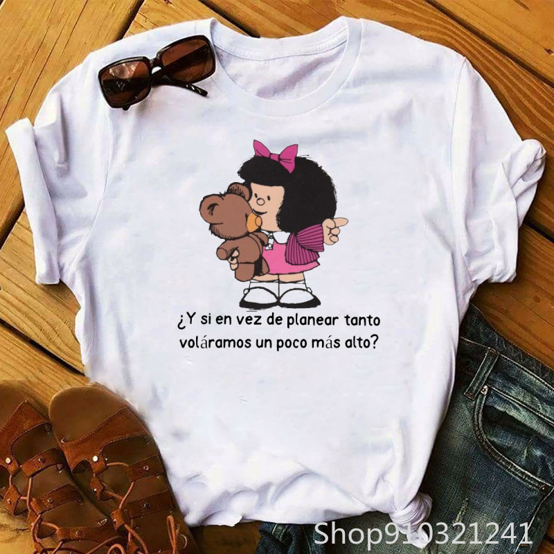 Rock Roll Mafalda tshirt Funny - Summer Clothing Teens review and price