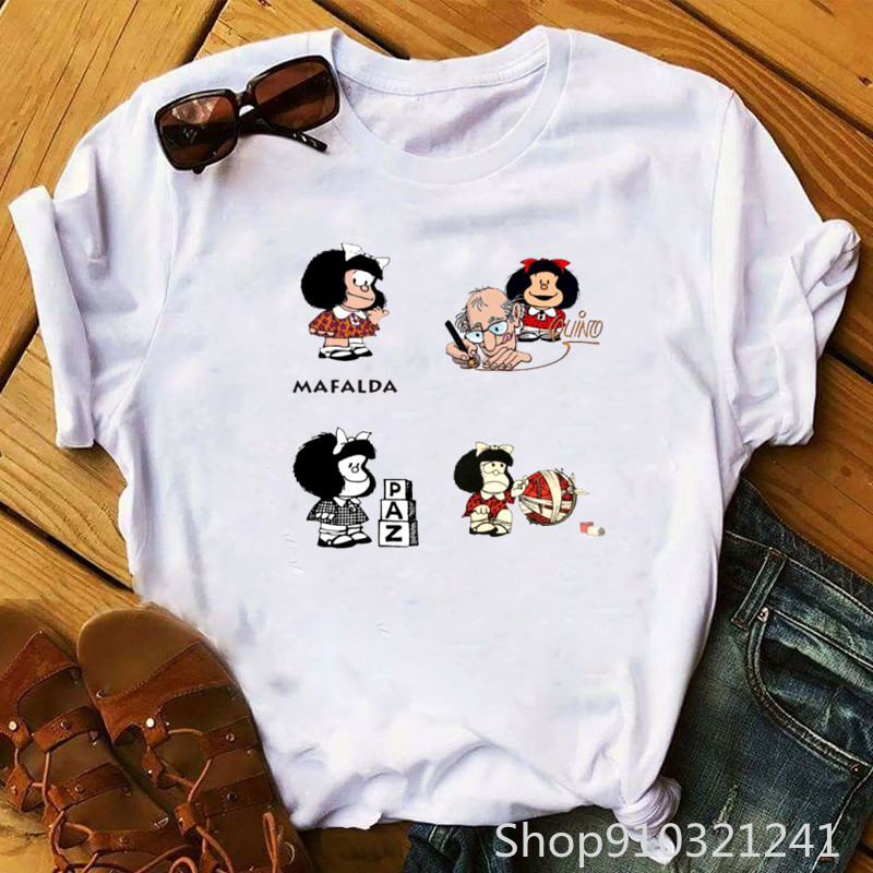 Rock Roll Mafalda tshirt Funny - Summer Clothing Teens review and price