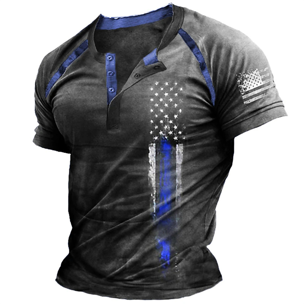 Funny 3D American Flag Print M - Summer Clothing Guys review and price