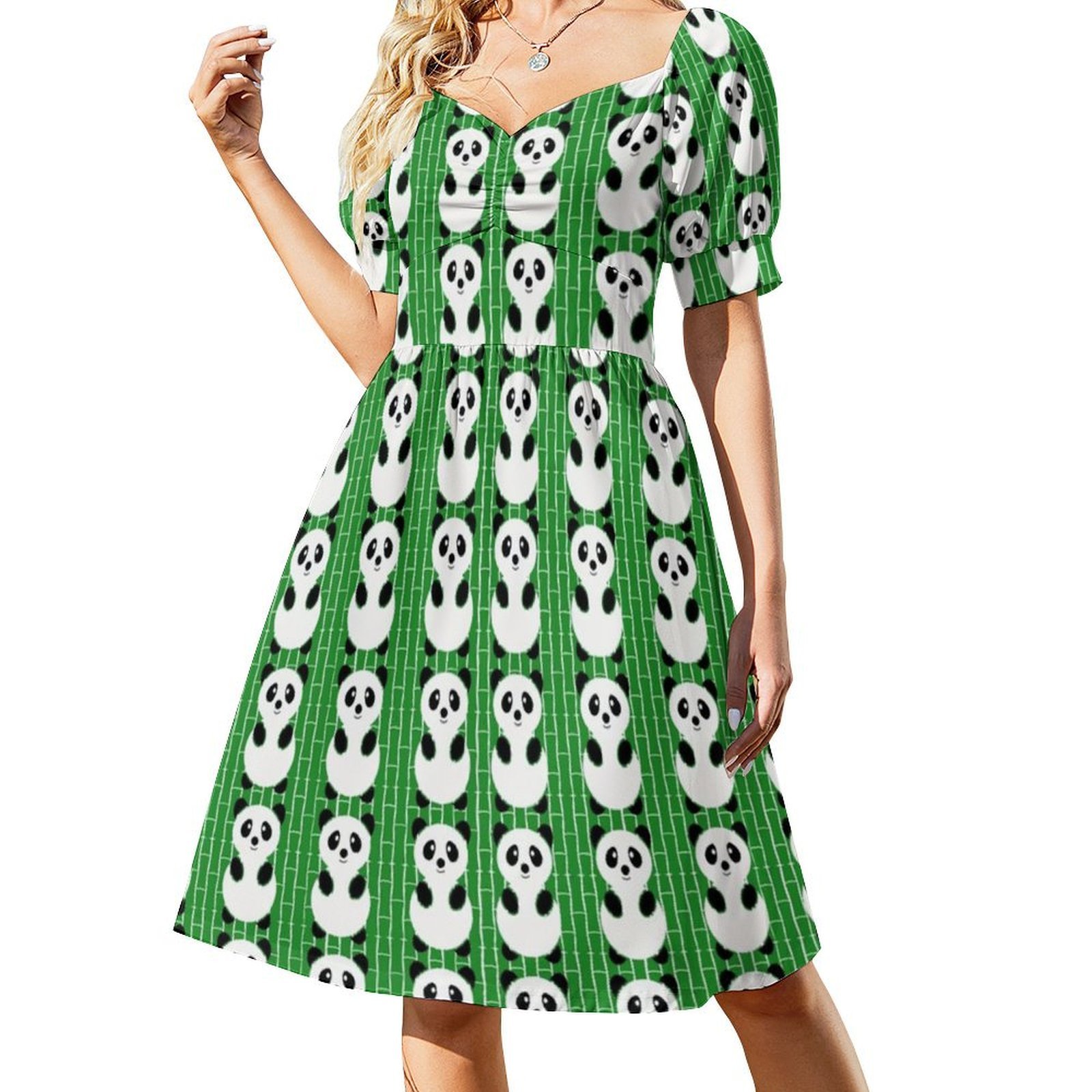 Panda Pattern Boho Chic Dress  - Summer Clothing For A Beach review and price