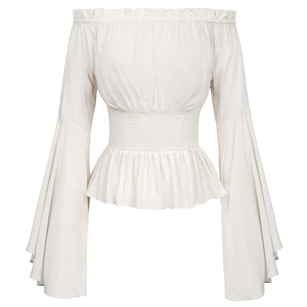 Goth Slim Shirt Flared Long Sl - Summer Renaissance Clothing review and price