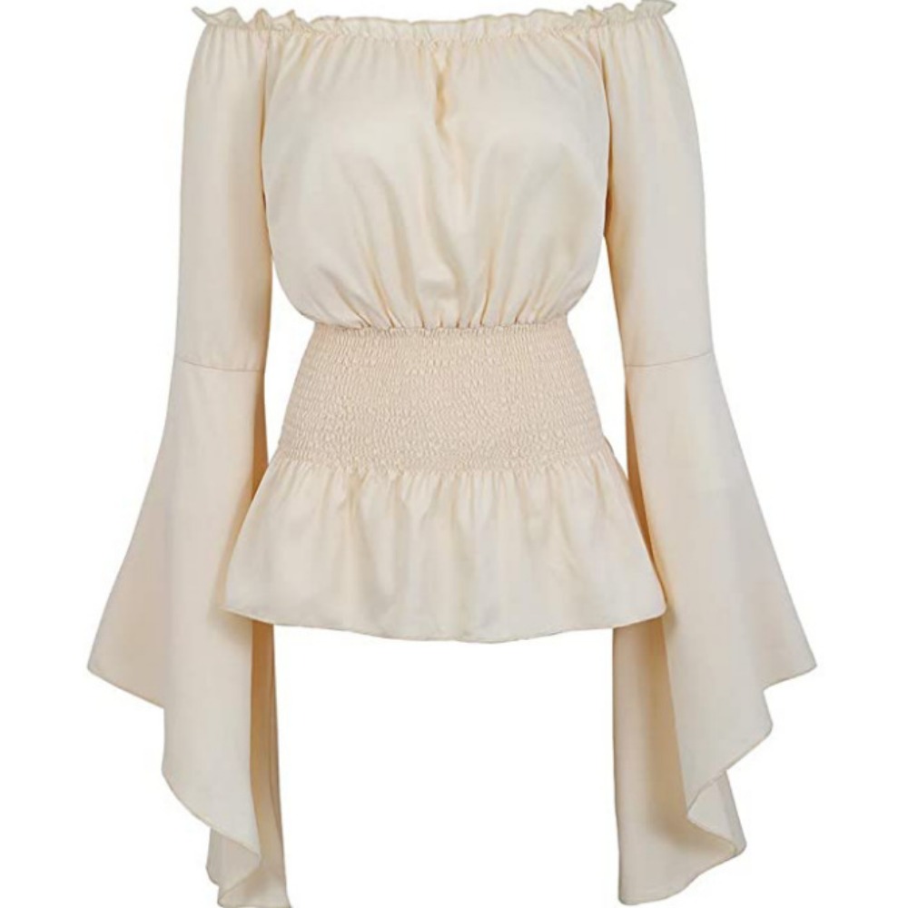 Goth Slim Shirt Flared Long Sl - Summer Renaissance Clothing review and price