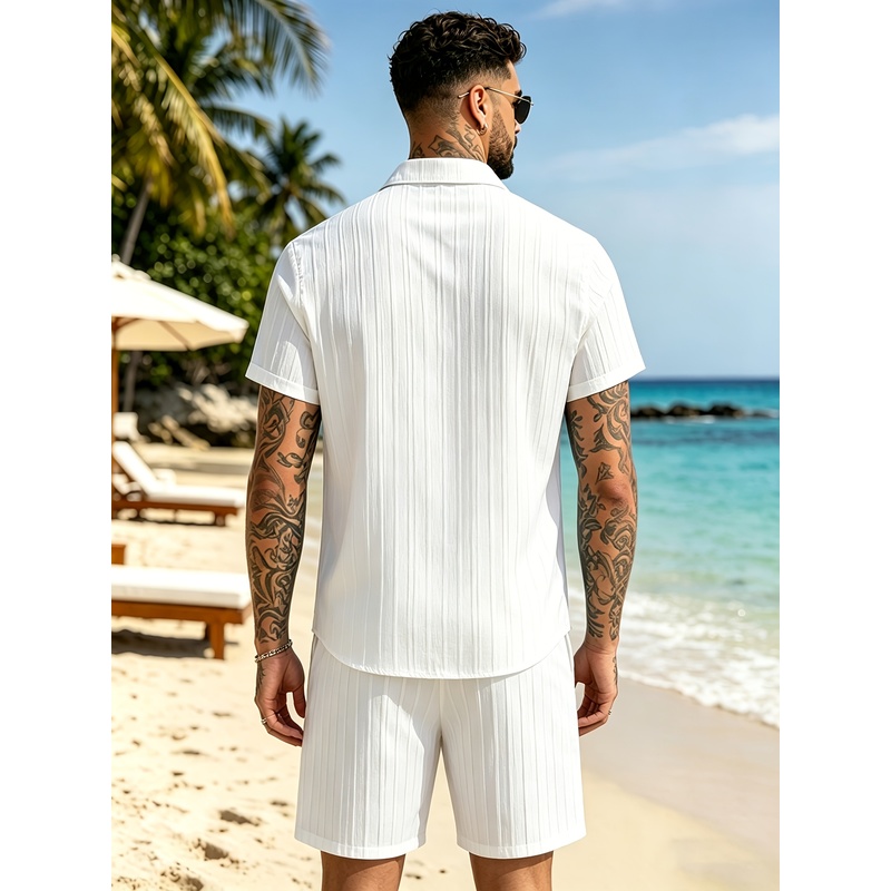 2Men's Summer Casual Suit Set， - Summer Clothing For A Beach review and price