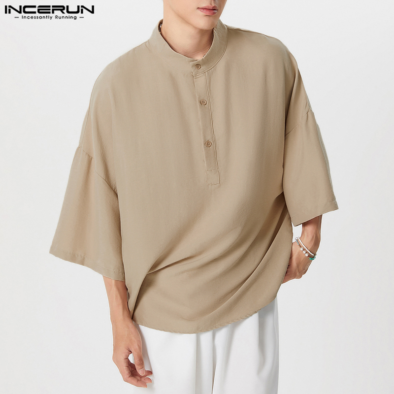 INCERUN Men Shirt Solid Color  - Summer Clothing Colors 2026 review and price