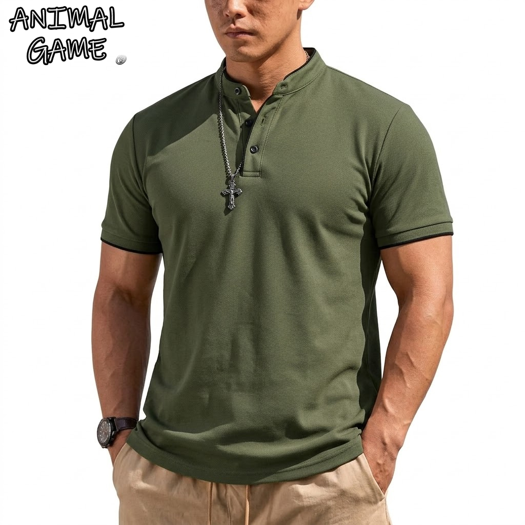 Summer Short Sleeve Henley Shi - Summer Clothing Guys review and price