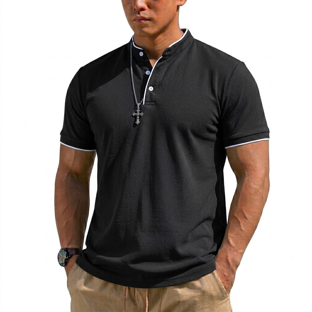 Summer Short Sleeve Henley Shi - Summer Clothing Guys review and price