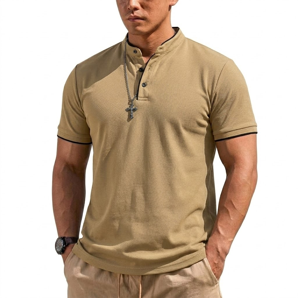 Summer Short Sleeve Henley Shi - Summer Clothing Guys review and price