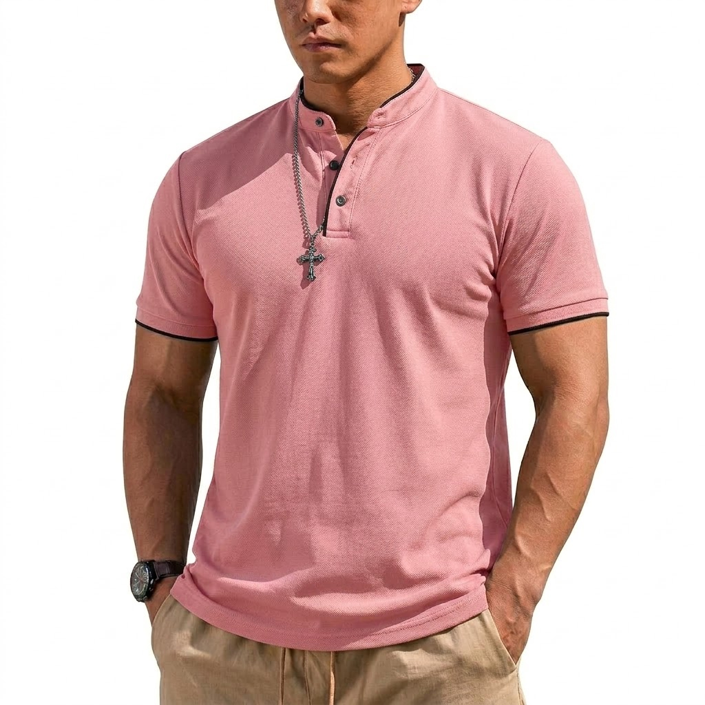 Summer Short Sleeve Henley Shi - Summer Clothing Guys review and price