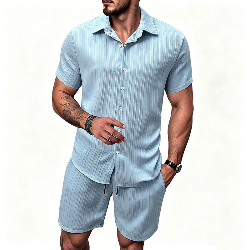 2026 New Men Vertical Wrinkle  - Summer Clothing Guys review and price