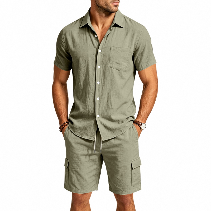 Men Summer American Linen Two  - Summer Clothing Guys review and price