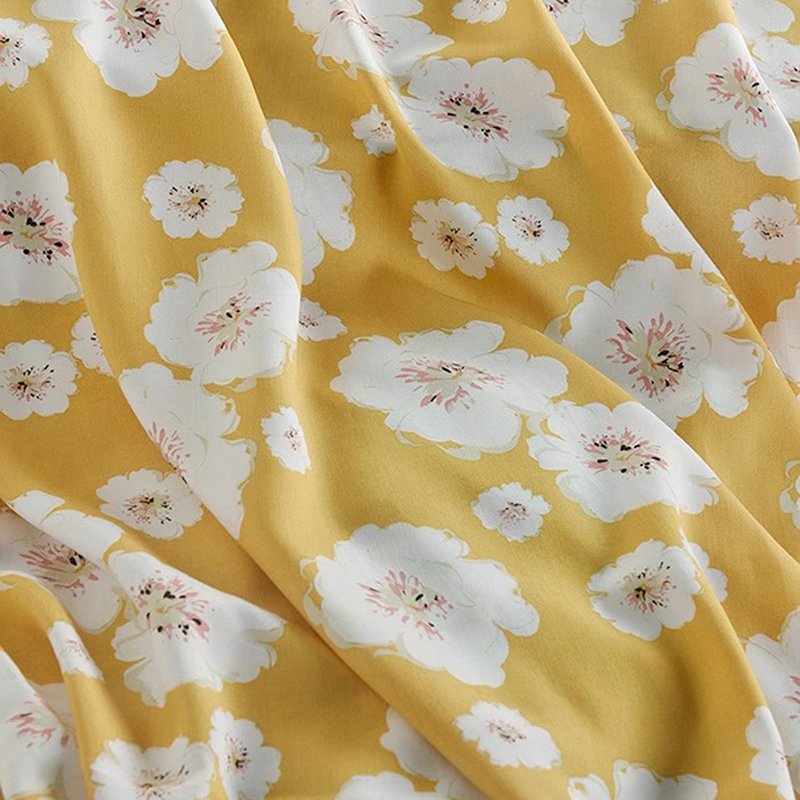White Floral Printed on Lovely - Soft Summer Yellow Clothing review and price