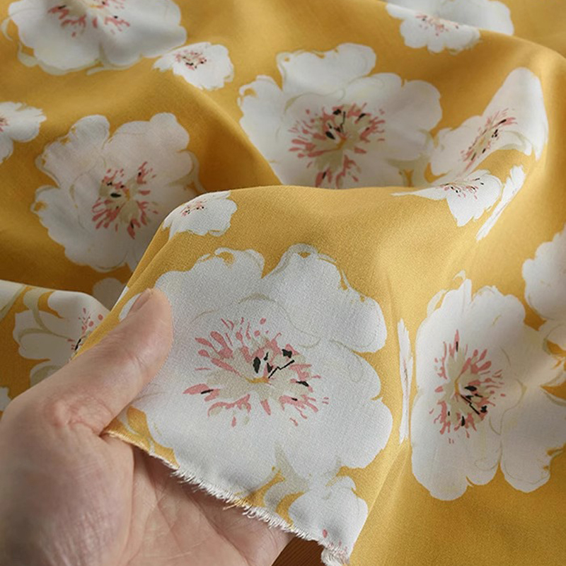 White Floral Printed on Lovely - Soft Summer Yellow Clothing review and price