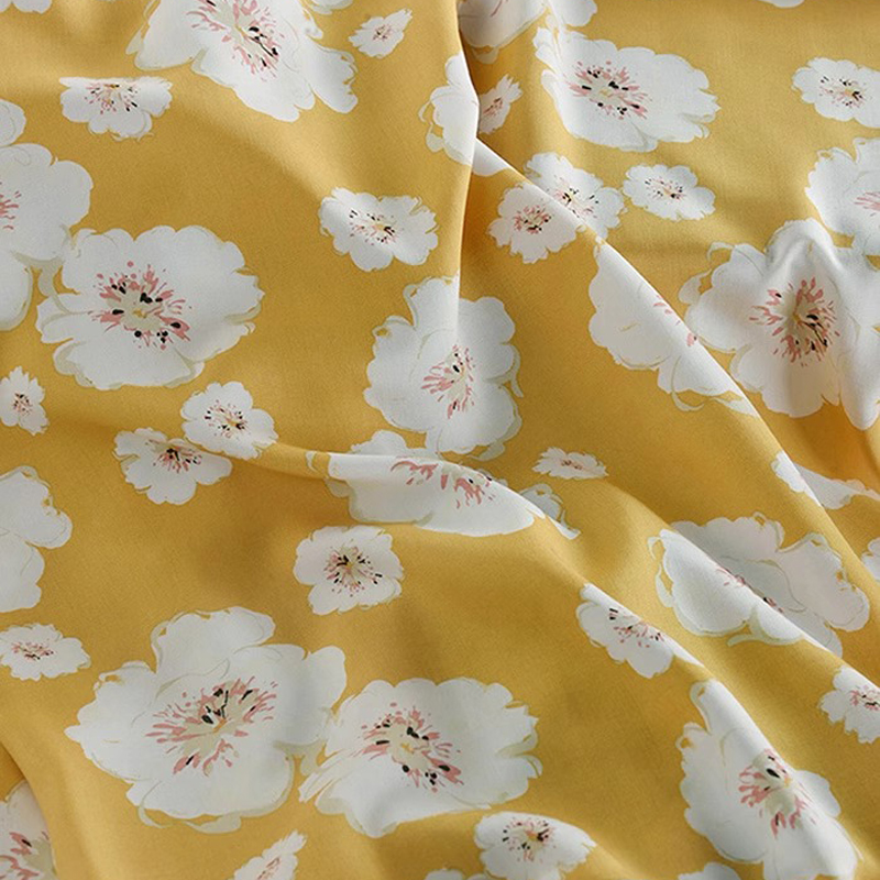 White Floral Printed on Lovely - Soft Summer Yellow Clothing review and price